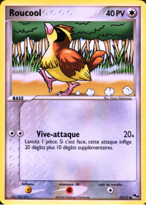 Carte Pokémon Roucool 12/17 Promo POP Série 4