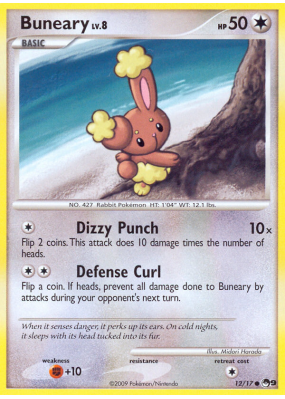 Carte Pokémon Buneary 12/17 Promo POP Série 9