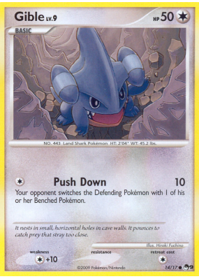 Carte Pokémon Gible 14/17 Promo POP Série 9