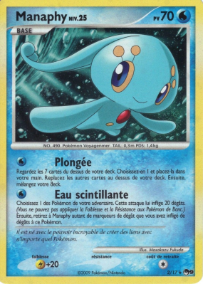 Carte Pokémon Manaphy 2/17 Promo POP Série 9