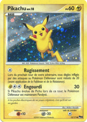 Carte Pokémon Pikachu 15/17 Promo POP Série 9