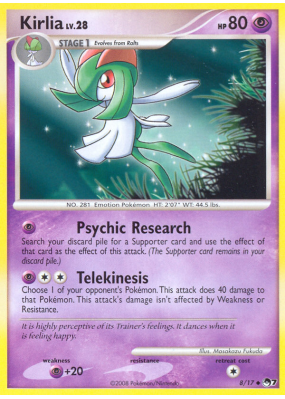 Carte Pokémon Kirlia 8/17 Promo POP Series 7