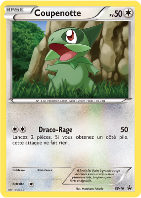 Carte Pokémon Coupenotte BW10 Promo BW