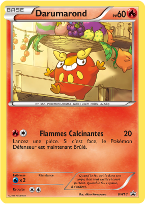 Carte Pokémon Darumarond BW18 Promo BW