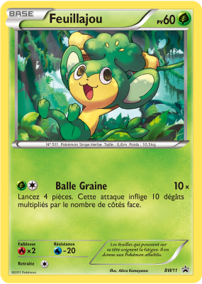 Carte Pokémon Feuillajou BW11 Promo BW