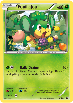 Carte Pokémon Feuillajou BW14 Promo BW