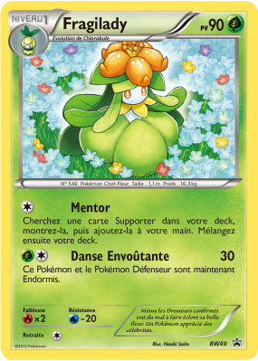 Carte Pokémon Fragilady BW49 Promo BW