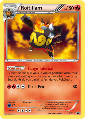 Carte Pokémon Roitiflam BW21 Promo BW