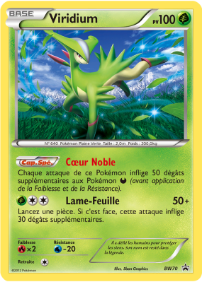 Carte Pokémon Viridium BW70 Promo BW