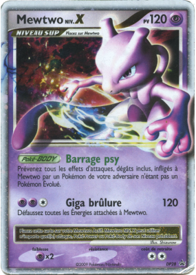 Carte Pokémon Mewtwo NIV.X DP28 Promo DP