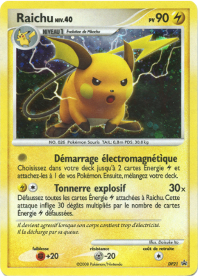 Carte Pokémon Raichu DP21 Promo DP