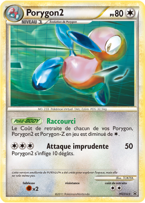 Carte Pokémon Porygon2 HGSS23 Promo HGSS