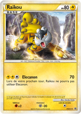 Carte Pokémon Raikou HGSS19 Promo HGSS