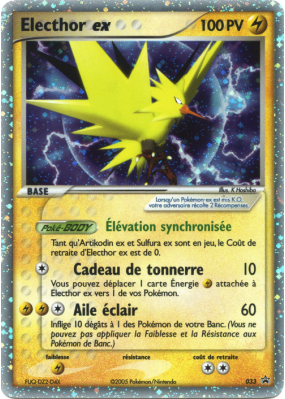 Carte Pokémon Electhor ex 33 Promo Nintendo