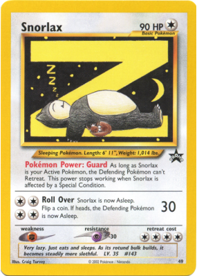 Carte Pokémon Snorlax 17/2 Promo Wizards