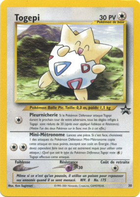 Carte Pokémon Togepi 30 Promo Wizards
