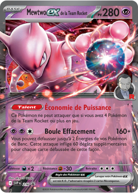 Carte Pokémon Mewtwo-ex de la Team Rocket 216 Promo SV
