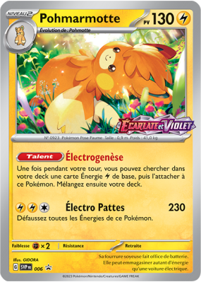 Carte Pokémon Pohmarmotte 6 Promo SV