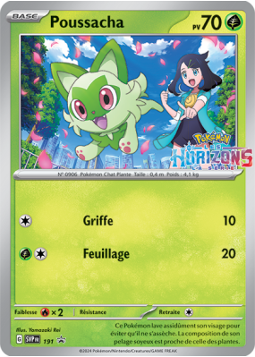 Carte Pokémon Poussacha 191 Promo SV