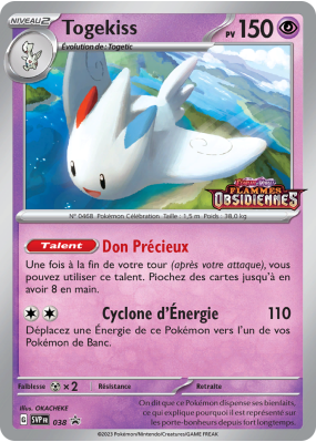 Carte Pokémon Togekiss 38 Promo SV