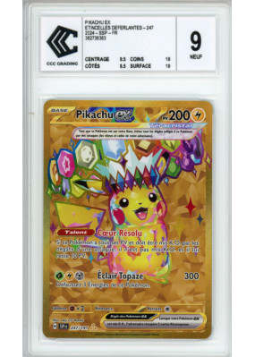 Carte Pokémon Pikachu-ex 247/191 Gold Étincelles Déferlantes