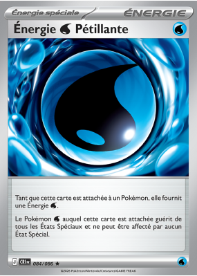 Carte Pokémon Énergie Eau Pétillante 084/086 Holographique Chaos Ascendant