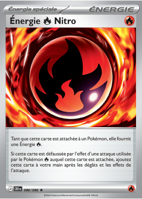 Carte Pokémon Énergie Feu Nitro 086/086 Holographique Chaos Ascendant