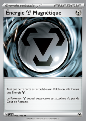 Carte Pokémon Énergie Métal Magnétique 085/086 Holographique Chaos Ascendant