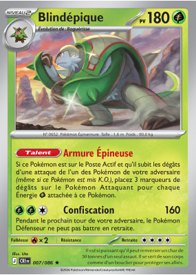 Carte Pokémon Blindépique 007/086 Holographique Chaos Ascendant