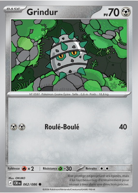 Carte Pokémon Grindur 062/086 Commune Chaos Ascendant