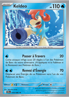 Carte Pokémon Keldeo 019/086 Holographique Chaos Ascendant