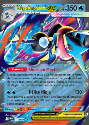 Carte Pokémon Méga-Amphinobi-ex 022/086 Double rare Chaos Ascendant