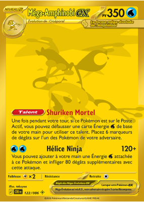 Carte Pokémon Méga-Amphinobi-ex 122/086 Gold Chaos Ascendant