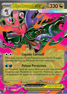 Carte Pokémon Méga-Kravarech-ex 065/086 Double rare Chaos Ascendant