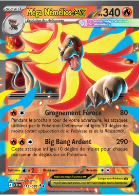 Carte Pokémon Méga-Némélios-ex 015/086 Double rare Chaos Ascendant