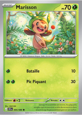 Carte Pokémon Marisson 005/086 Commune Chaos Ascendant