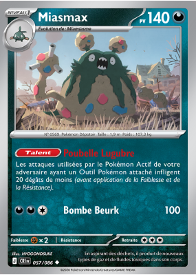 Carte Pokémon Miasmax 057/086 Peu commune Chaos Ascendant