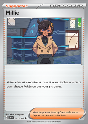 Carte Pokémon Millie 077/086 Peu commune Chaos Ascendant