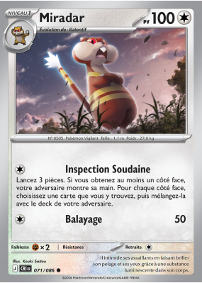 Carte Pokémon Miradar 071/086 Commune Chaos Ascendant