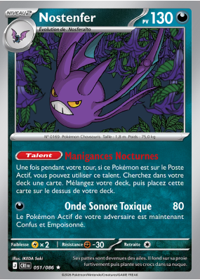 Carte Pokémon Nostenfer 051/086 Holographique Chaos Ascendant