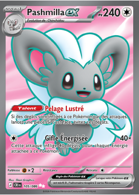 Carte Pokémon Pashmilla-ex 105/086 Ultra Rare Chaos Ascendant