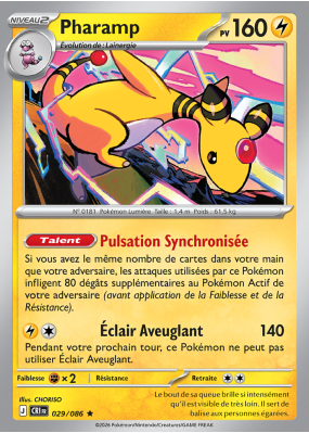 Carte Pokémon Pharamp 029/086 Holographique Chaos Ascendant