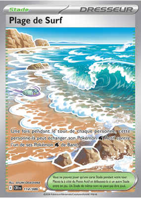Carte Pokémon Plage de Surf 114/086 Ultra Rare Chaos Ascendant