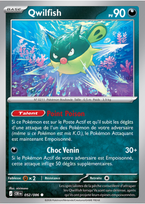 Carte Pokémon Qwilfish 052/086 Commune Chaos Ascendant