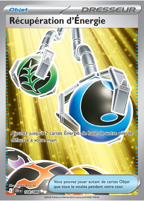 Carte Pokémon Récupération d'Énergie 108/086 Ultra Rare Chaos Ascendant