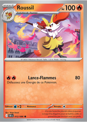 Carte Pokémon Roussil 012/086 Commune Chaos Ascendant