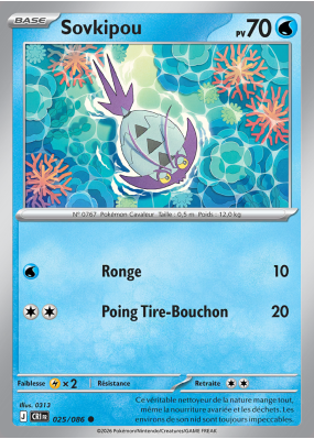 Carte Pokémon Sovkipou 025/086 Commune Chaos Ascendant