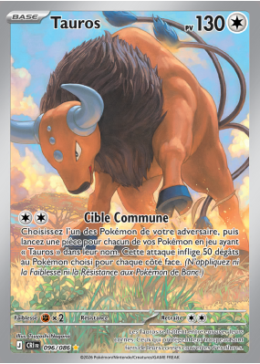 Carte Pokémon Tauros 096/086 AR Chaos Ascendant