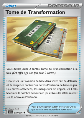 Carte Pokémon Tome de Transformation 083/086 Peu commune Chaos Ascendant