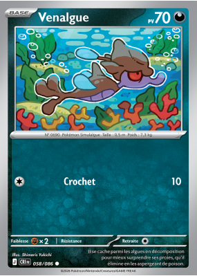 Carte Pokémon Venalgue 058/086 Commune Chaos Ascendant